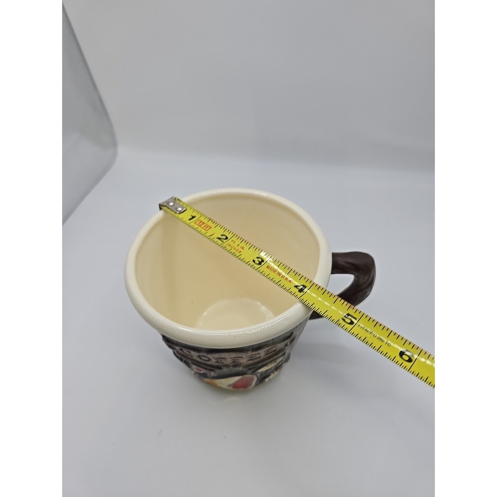 Vintag Treasure Craft Coffee Ceramic Mug With Wood Bark Design And Pear Fruit - Picture 7 of 7